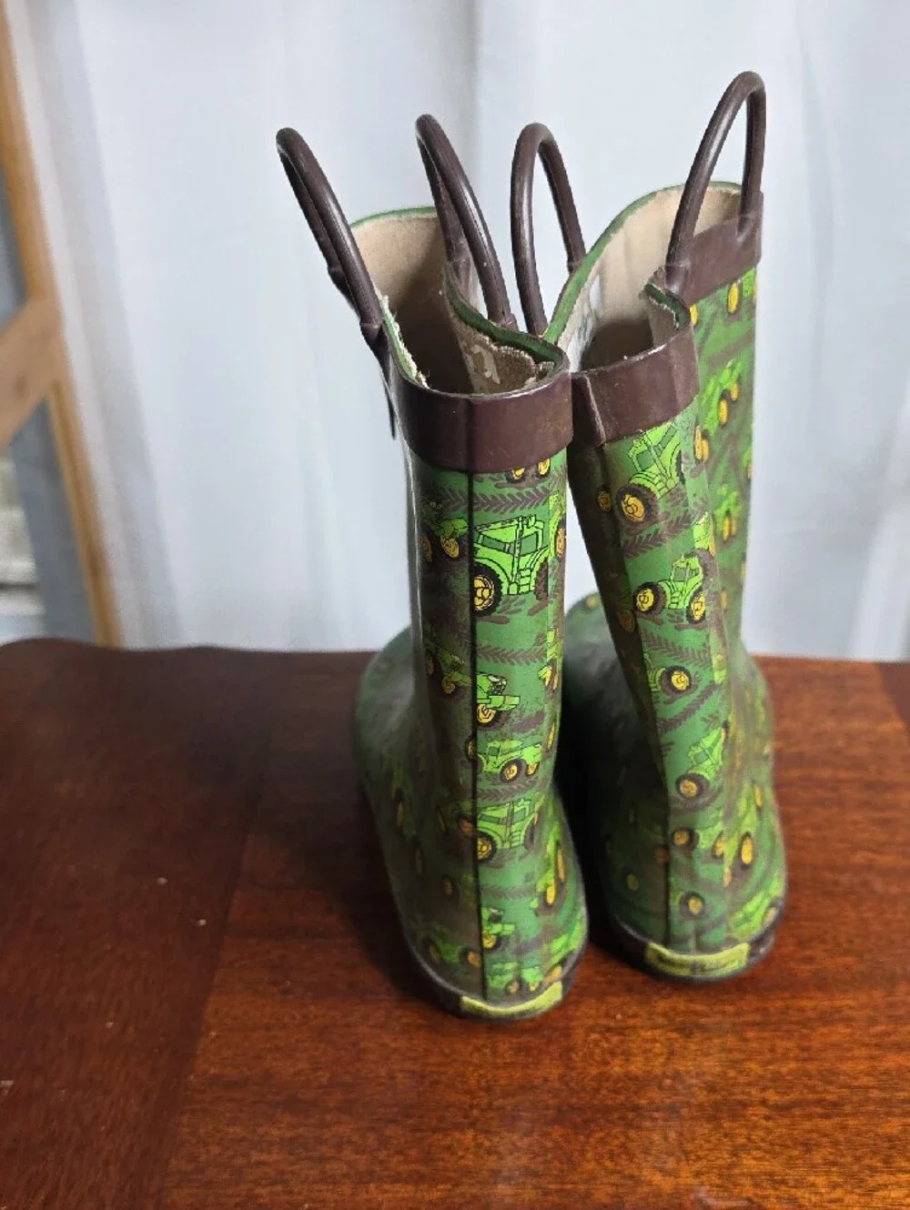 Western Chief Green Tractor Pattern Kids Rain Boots